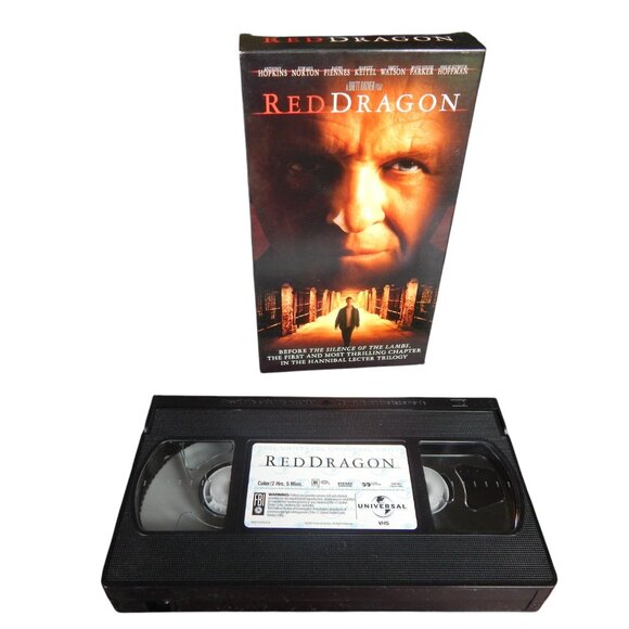 RED DRAGON vintage VHS tape in original paper case Anthony Hopkins Edward Norton - Picture 6 of 6